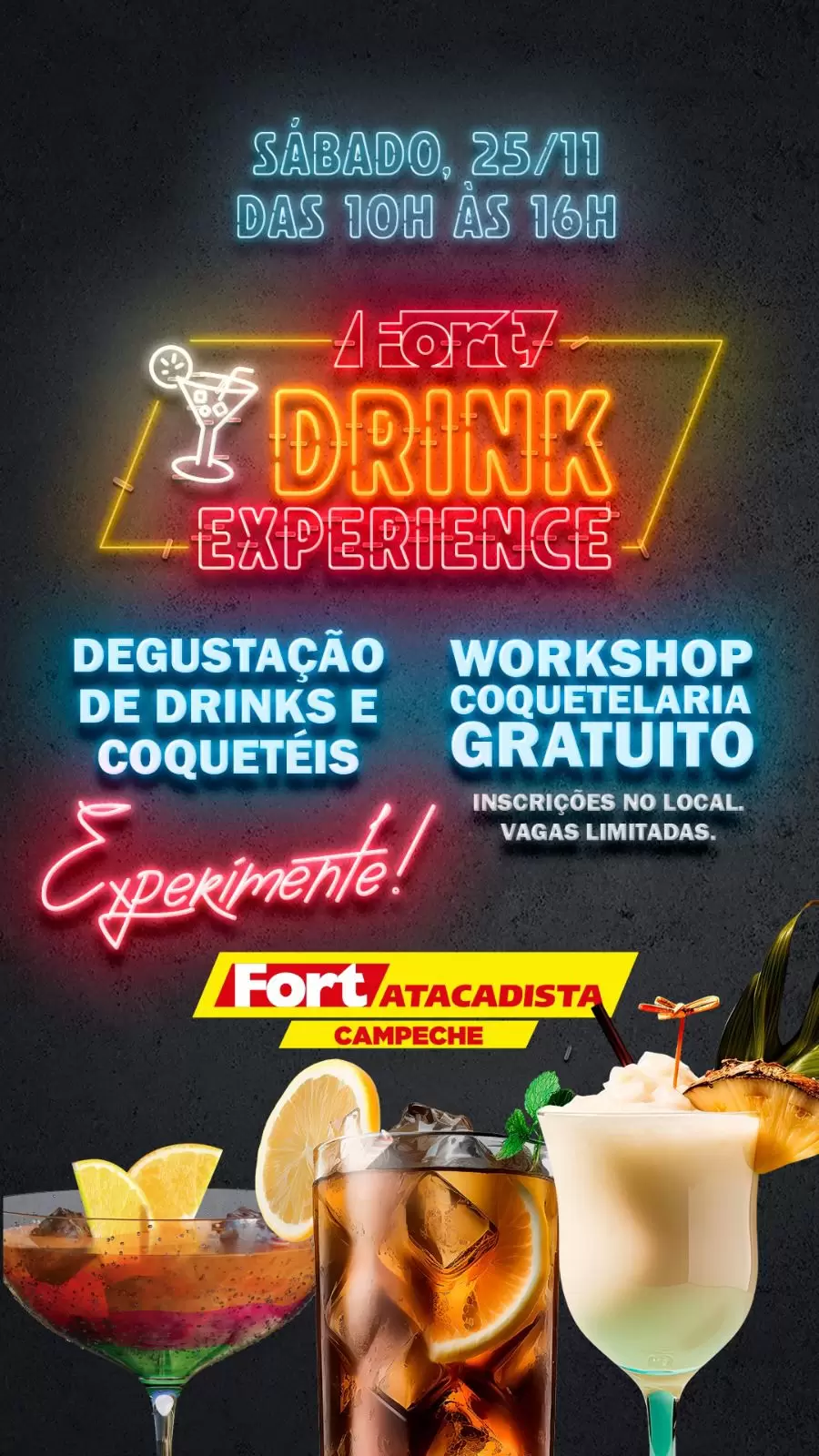 Fort Atacadista promove workshop em drinks, neste sábado (25) 