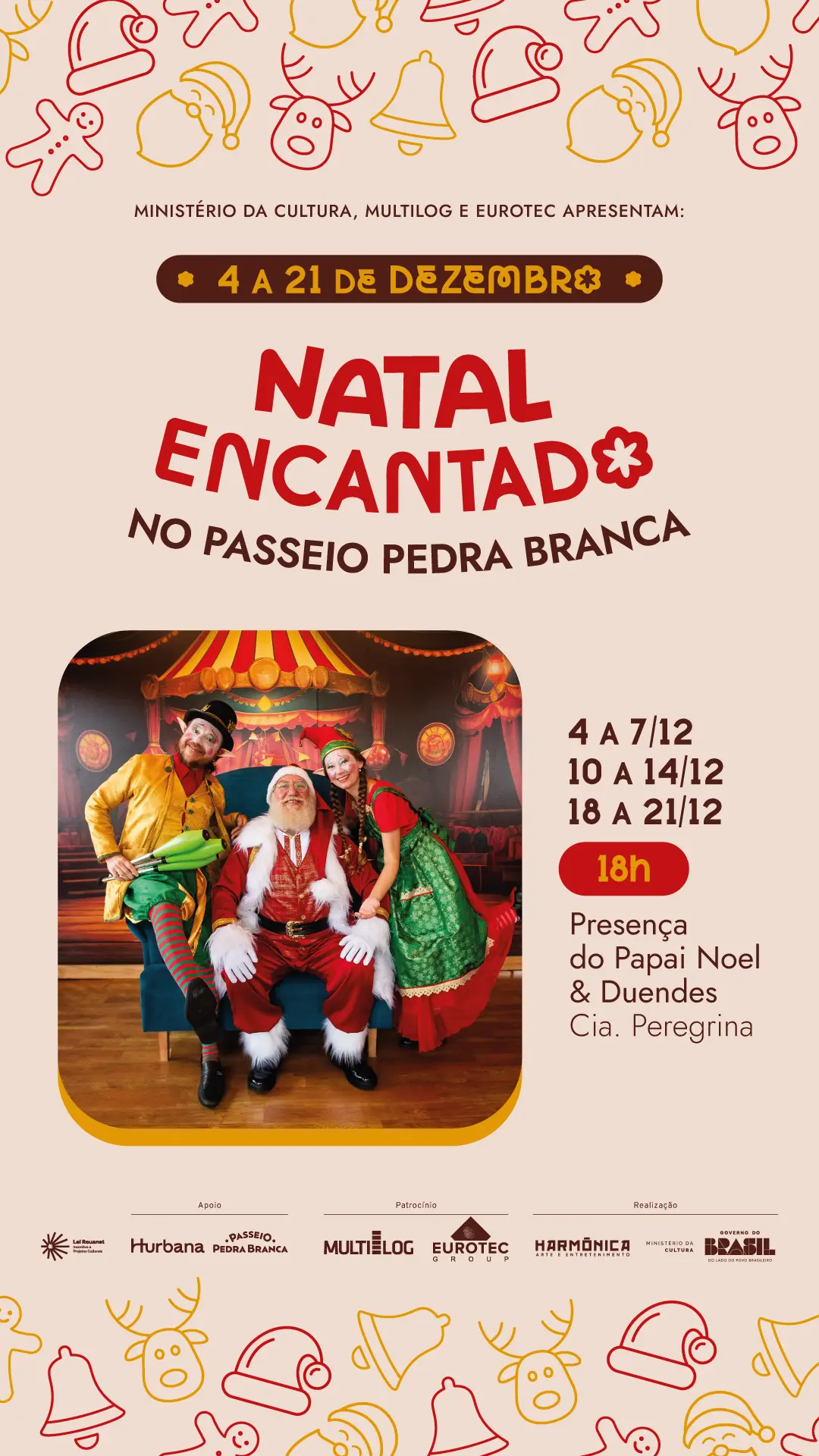 12º Natal Encantado terá 13 dias de programação gratuita ao Passeio Pedra Branca