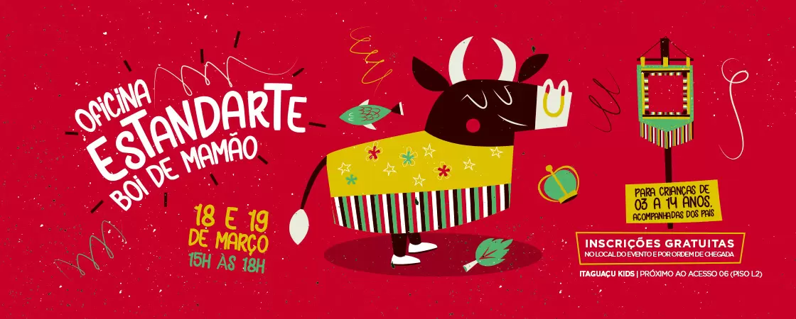 Shopping Itaguaçu promove oficinas gratuitas de estandarte de Boi de Mamão