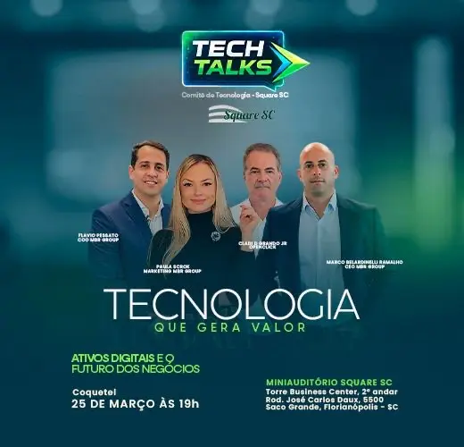 Tech Talks inaugura agenda do Comitê de Tecnologia do Square SC com foco em aplicação prática da inovação nos negócios