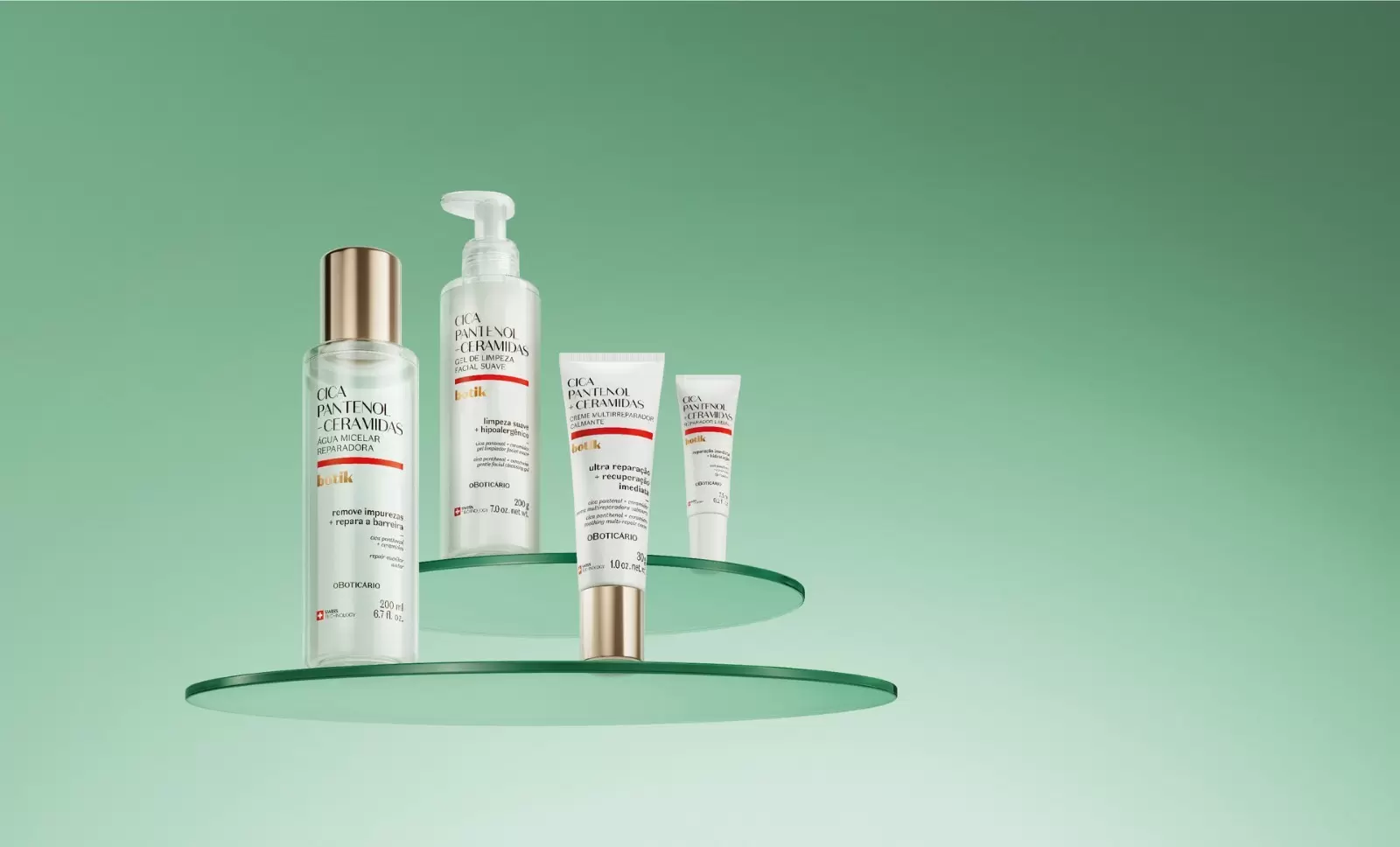 Com resultados percebidos em 1 minuto*, Boticário apresenta nova linha Botik Cica Pantenol + Ceramidas para recuperação profunda da pele