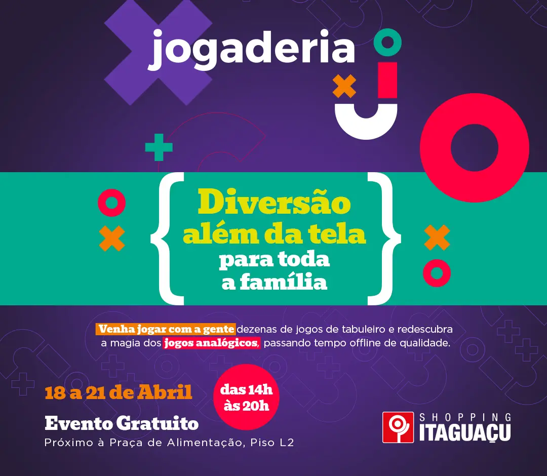 Shopping Itaguaçu promove evento gratuito de jogos de tabuleiro para toda a família