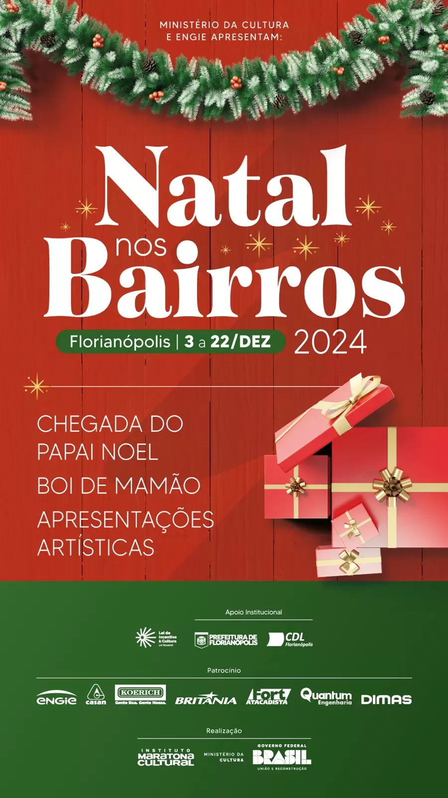 Natal nos Bairros levará arte e cultura para todas as regiões de Florianópolis