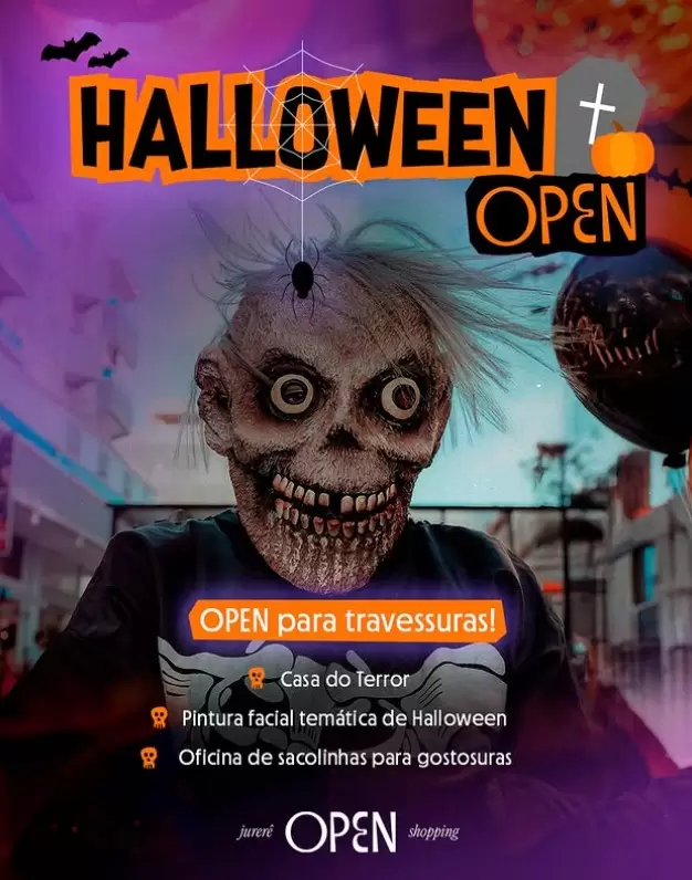 Halloween no Jurerê OPEN terá Casa do Terror e camarim para penteados e maquiagem