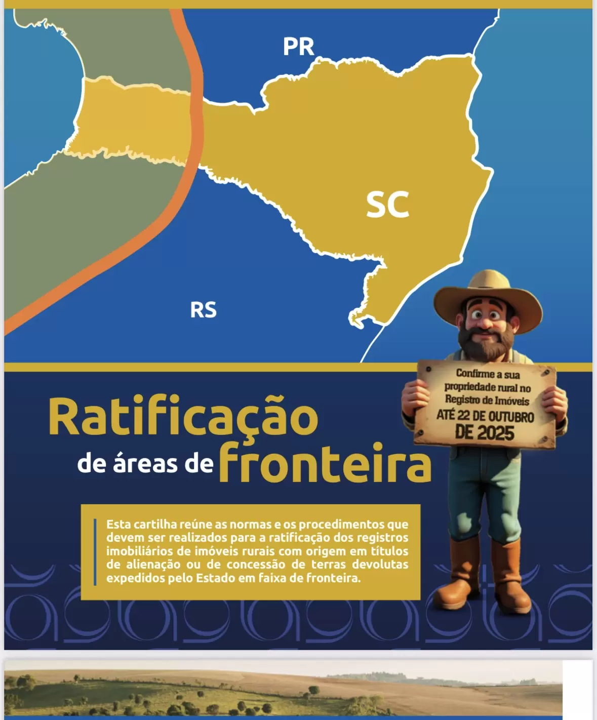 Proprietários de imóveis rurais em faixa de fronteira ganham cartilha para evitar perda de terras