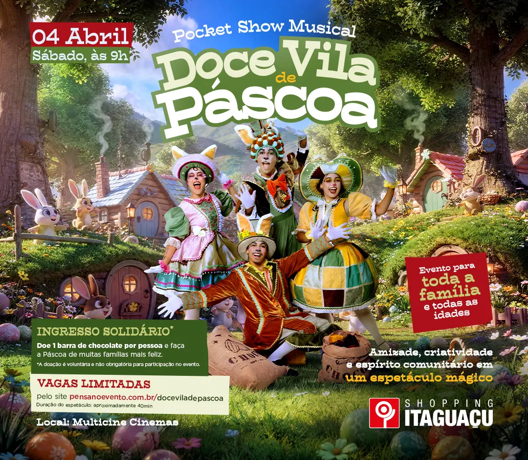 Shopping Itaguaçu celebra a Páscoa com espetáculo musical gratuito para toda a família