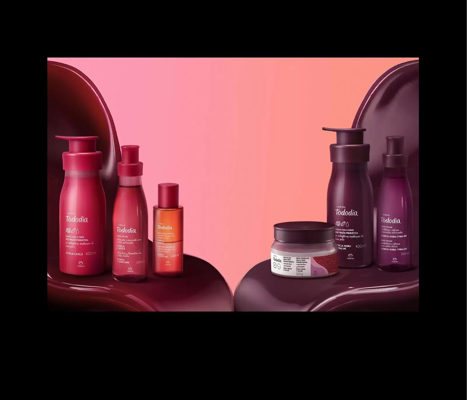 Natura aposta na tendência cherry e lança nova linha Tododia Cereja Negra e Praliné