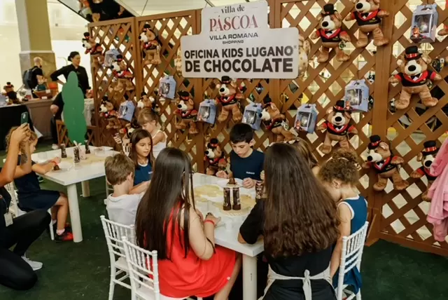 Villa Romana Shopping e Lugano promovem oficina de personalização de ovos de chocolate