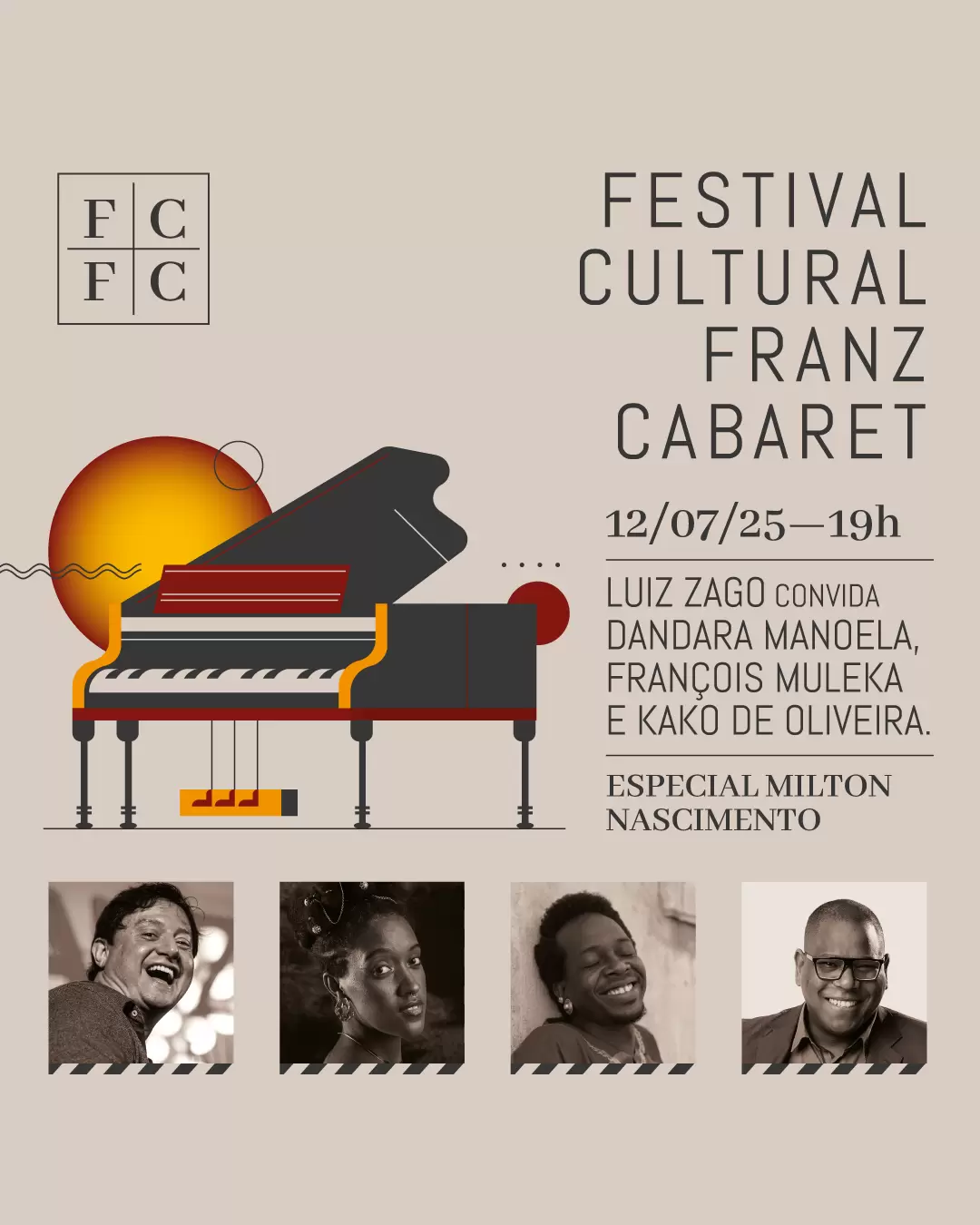 Festival Cultural Franz Cabaret encerra temporada 2025 com show especial em homenagem a Milton Nascimento