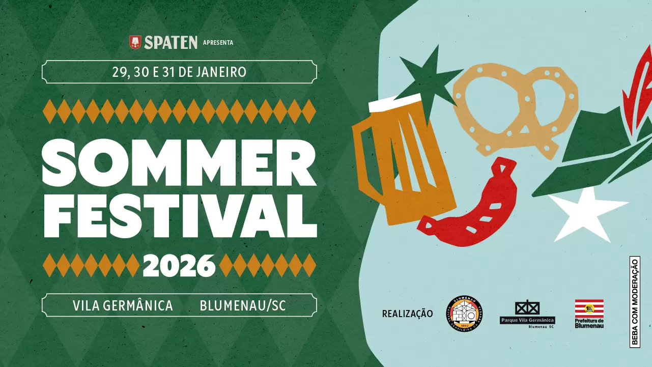 Sommer Festival 2026 celebra o verão de Blumenau com programação três dias e show nacional com Menos é Mais