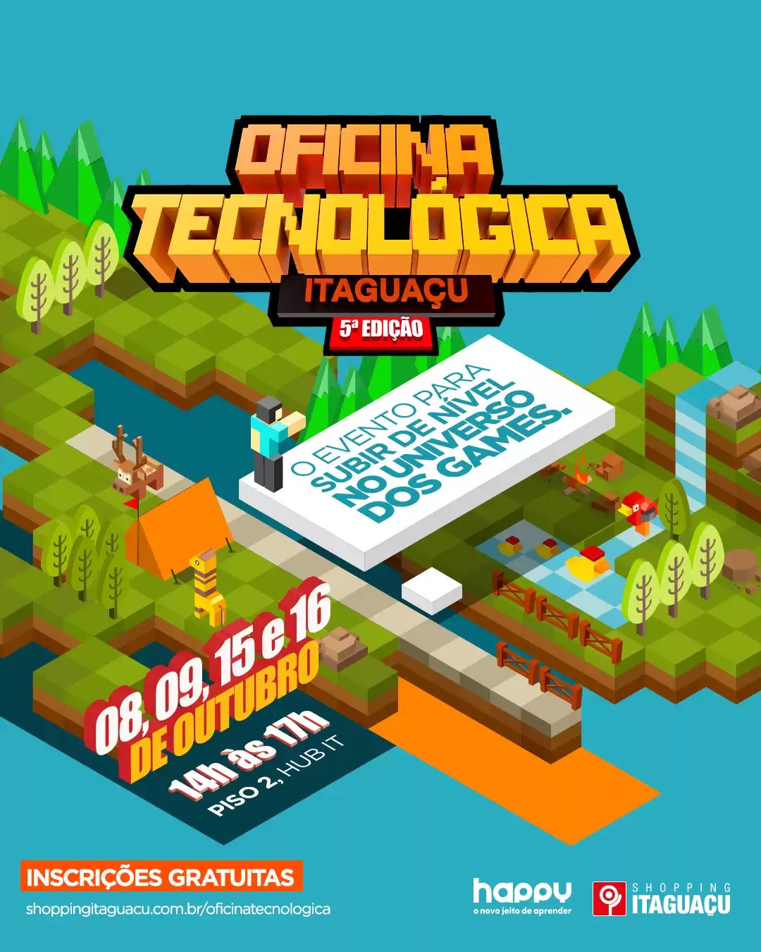 Shopping Itaguaçu promove 5ª edição de Oficinas de Programação e Minecraft para crianças e adolescentes