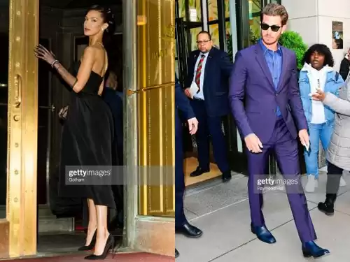 Bella Hadid e Andrew Garfield usam Christian Louboutin em Nova York